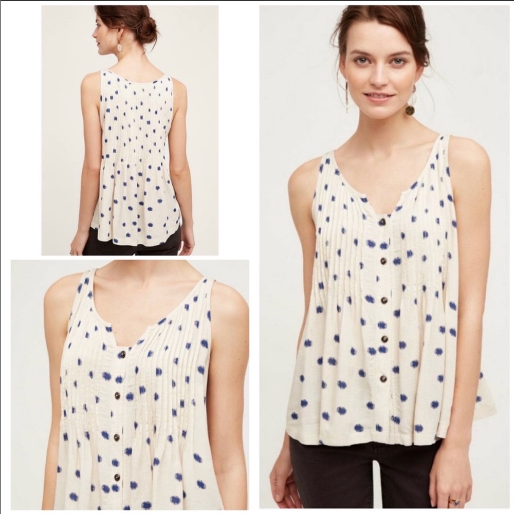 Anthropologie Maeve Saona Dots Swing Tank--12